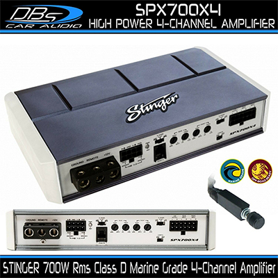 Stinger SPX700X4 Micro 4 Ch 700W Marine Amplifier Powersport Boat Motorcycle Amp