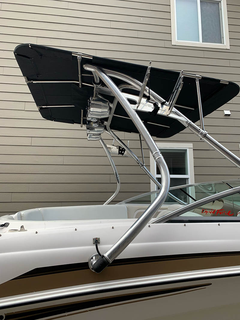 Reborn Pro2 Extra Large Wakeboard Tower Bimini 1970V | Black Canopy