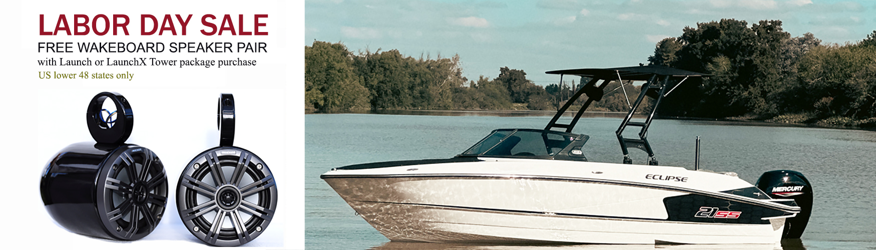 Reborn Launch wakeboard tower with foldable bimini