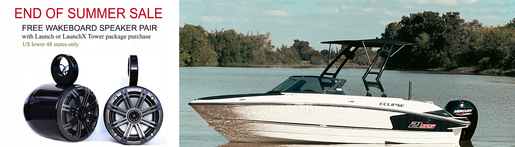 Reborn Launch wakeboard tower with foldable bimini